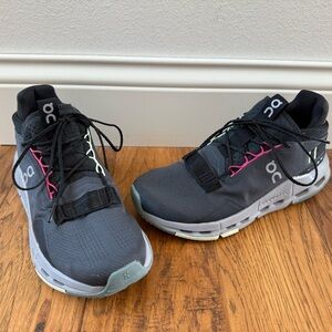 On Running Women's Gray and Pink Athletic Shoes